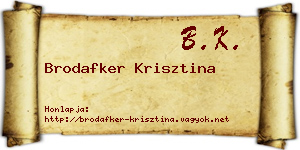 Brodafker Krisztina névjegykártya